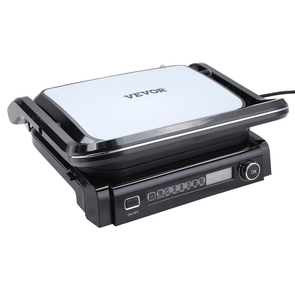 VEVOR 7 IN 1 Commercial Electric Griddle, 14.4' 1800W Indoor Countertop Grill, Stainless Steel Restaurant Teppanyaki Grill with Non Stick Iron Cooking Plate, 0-446¨H Adjustable Temp Control 110V